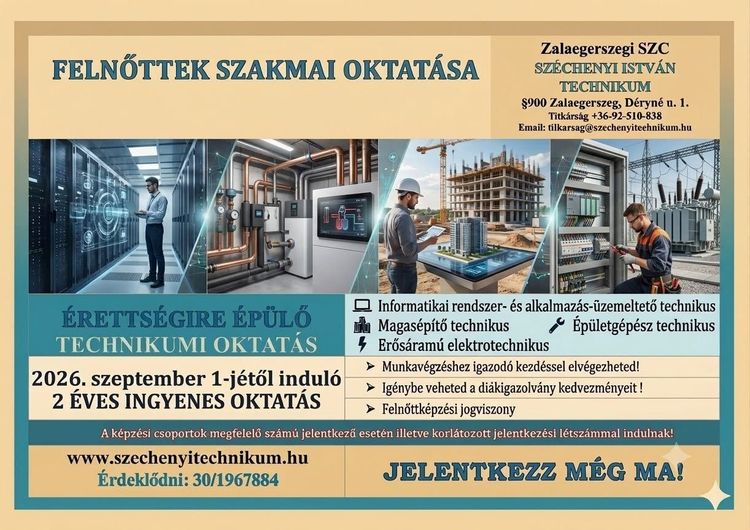 Felnőttek szakmai oktatása, érettségire épülő technikumi oktatás