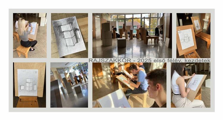 Montázs a rajz szakköri foglalkozásról