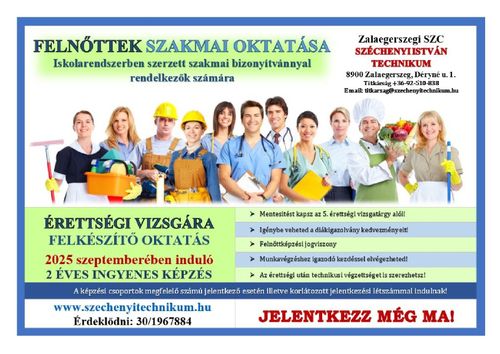 Felnőtt képzés - Érettségi vizsgára felkészítő oktatás