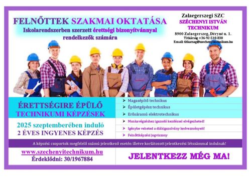 Felnőtt képzés - Érettségire épülő technikumi képzések
