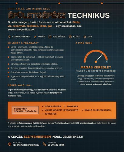 Épületgépész technikus - pálya, ami mindig kell