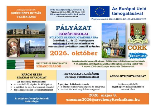 Pályázat középiskolai külföldi szakmai gyakorlatra, Erasmus+